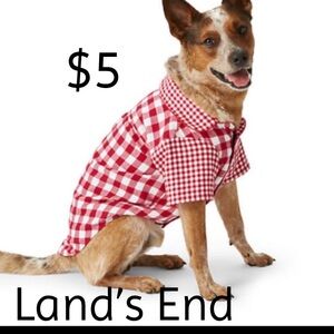 Dog pyjama red and white pyjama Shirt Medium NWT